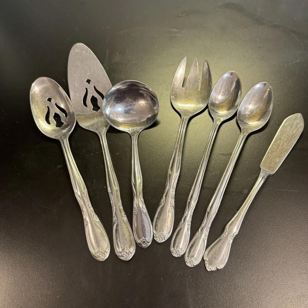 Lot of 7 Serving Set Superior Chapel Hill Stainless Flatware Mixed‎ Lot